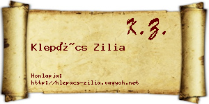 Klepács Zilia névjegykártya