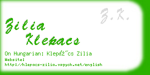 zilia klepacs business card